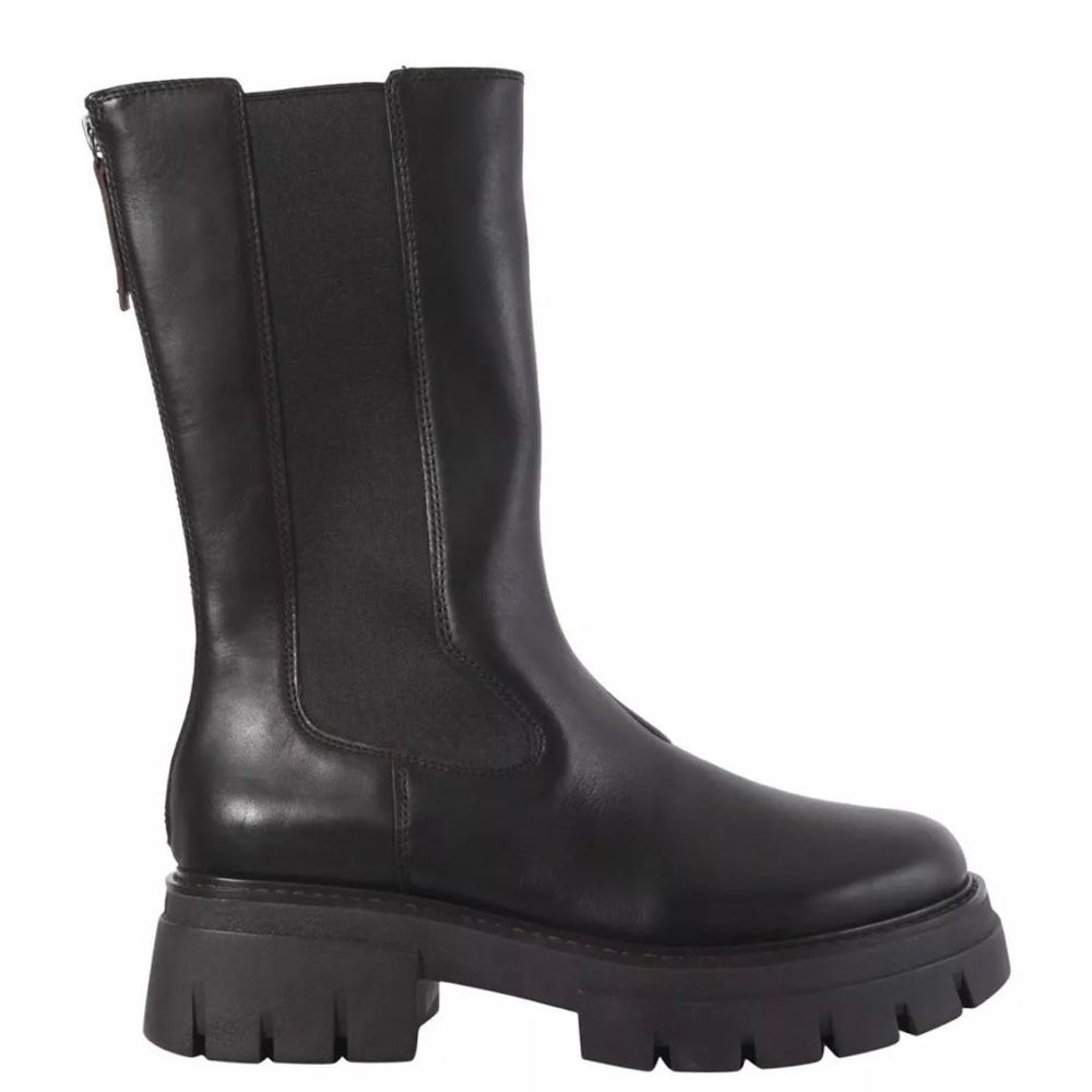 Ash Lennox Leather Mid Calf Chunky Platform Lug Sole Boots -  NWT